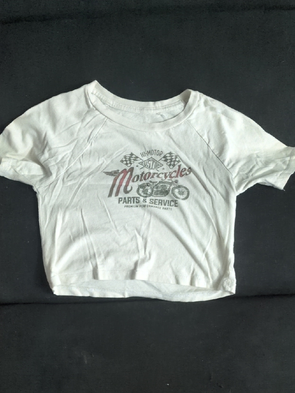 Kids White Motorcycle Graphic Tee
